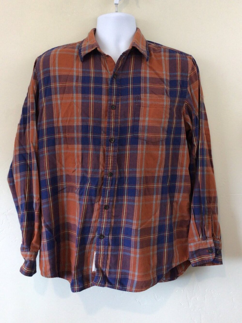 St Johns Bay Cotton Plaid Flannel Shirt Size M